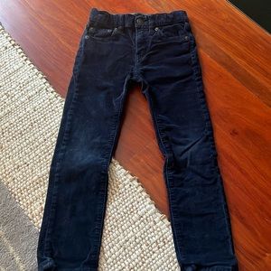 Boys Navy corduroy 5 pocket pant snap button closure